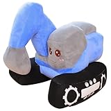 Bocguy Bagger Kuscheltier, 26 x 23cm Bagger Puppe Plüschtier, Ausschreibung Kinder Plüsch Bagger, Plüsch Baufahrzeug für Jungen und Mädchen, Geburtstagsgeschenk für Kinder, Blau