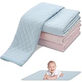 Baby Wickelunterlage, 4 Stück Wickelunterlage Unterwegs, 60x70 Cm Wickelauflage, Tragbare Baumwolle Wickelunterlage Waschbar, Atmungsaktiv Wickeltischauflage für Kleinkind Baby Wickeltischauflage