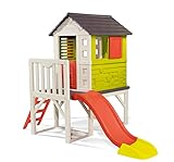 Smoby – Stelzenhaus - Spielhaus mit Rutsche, XL Spiel-Villa auf Stelzen, mit Fenstern, Tür, Veranda, Leiter, für Jungen und Mädchen ab 2 Jahren