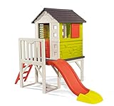 Smoby 810800 – Stelzenhaus - Spielhaus mit Rutsche, XL Spiel-Villa auf Stelzen, mit Fenstern, Tür, Veranda, Leiter, für Jungen und Mädchen ab 2 Jahren