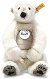 Steiff Nanouk Eisbär, Plüschtier 33 cm, Plüscheisbär sitzend, Kuscheltier für Kinder, Schmusetier zum Spielen & Kuscheln, Original Stofftier mit Knopf im Ohr, beweglich & waschbar, Weiss (062605)