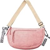 Jubi® Wickeltasche Moon Bag aus Cord Pink – Kinderwagenorganizer mit Kinderwagenbefestigung, Crossbody Bag Damen, kleine Wickeltasche mit Fächern & Flaschenhalter, Umhängetasche für Baby & Alltag