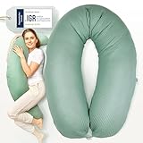 sei Design XXL Stillkissen 190x30 mit Musselin-Bezug ergonomisch, Schwangerschaftskissen Seitenschläferkissen Komfortkissen für Erwachsene, Stillkissenbezug aus 100% Bio-Baumwolle