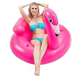 JOYIN Aufblasbare Flamingo Luftmatratze, Pool Float, Schwimmen Floß, Strand Schwimmbad Spielzeug, Aufblasbarer Schwebebett für Erwachsene & Kinder mit 2 Getränkehaltern und Kopfstütze