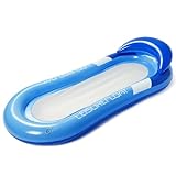 Belle Vous Blaue Aufblasbare Luftmatratze Pool mit Kopfstütze - 78 x 150 cm - Luftmatratze Wasser-Hängematte für Pool für Erwachsene - Für Sommerpool, Strand, See & Partys