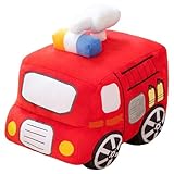 KUKUShining Feuerwehr LKW Plüsch, Weich Feuerwehrauto Kuscheltier Gefüllte Schmusekissen Auto Süßes Plüschtier Spielzeug Kissen for Jungen Kinder(28cm/11in)