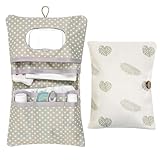 LAINIKE Windeltasche Organizer und Kosmetiktasche 2in1 Windeltasche Kleine Wickeltasche Organizer Baby Windeltasche für Mutter Unterwegs (Leaves)