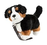 Teddys Rothenburg Kuscheltier Berner Sennenhund mit Leine 23 cm braun/schwarz/weiß stehend Plüschhund by Uni-Toys