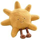 PORUPAEL 30cm Plüschkissen Sonne Mond Plüschtiere Niedliche Stofftiere Weiches Spielzeug Kind Weiches Sofa Dekokissen Für Kinderzimmer Dekoration Geschenk (Sonne)