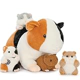 MorisMos 5 stücke meerschweinchen Set, 50cm lang riesen meerschweinchen Kuscheltier XXL mit Baby im Bauch, groß Guinea Pigteddy Geschenk für Kinder