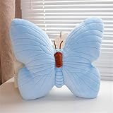 Ueiwffzo Zierkissen - Ästhetisches Schmetterling Kissen Dekokissen, Kuschelkissen Schmetterlingskissen für Sofa und Bett Deko, Aesthetic Kissen, Kinderzimmer und Babyzimmer Deko (Blau)