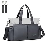 ROYALFAIR Baby Wickeltasche Klein für Unterwegs Reise Wickeltasche Bote Messenger mit Isoliertasche und Befestigungshaken (40 x 28 x 12.8 CM, Grau)