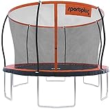 + SportPlus Trampolin Outdoor 305 cm & 366 cm, mit Außenstangen, Innennetz & Randabdeckung, stabile Rahmenkonstruktion, Gartentrampolin für Kinder & Erwachsene – Trampolin XXL