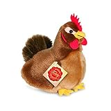 Teddy Hermann 94145 Huhn Henne Plüsch 16 cm, Kuscheltier mit idealem Recyclinganteil (Füllmaterial)