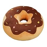 AQCQDQ Donut Kissen Plüschtier, Donut Plüschkissen, Süßes Rundes Donut Kuscheltier Dekokissen, Dekoratives Donut Sofakissen für Sofa, Bett, Stuhl, Wohnzimmer, Schlafzimmer (58cm,Braun)
