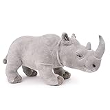lilizzhoumax Nashorn Kuscheltier 42cm Weiches Rhinozeros Plüschtier Nashorn Kawaii Realistische Plüsch Stofftier Spielzeug Kissen Dekoration Weihnachten Geburtstagsgeschenk für Kinder Mädchen Jungen
