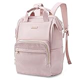 bagsmart Rucksack Damen, Laptop Rucksack 15,6 Zoll, Rucksack Elegant Für Schule, College, Arbeit, Reise, Geschäfts. (Rosa)