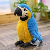 champracer Simulation Papagei Plüsch Spielzeug, Plüschtier Papagei Stofftier, Niedliche Plüschtiere, Realistisch Kuscheltier, Geschenk für Kinder Mädchen Jungen (30 cm,Blau)