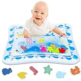 Airlab Wassermatte Baby Spielzeug ab 3 6 9 Monate, Wasserspielmatte Baby BPA-frei für Kleinkinder, Weiß, 70x50 cm
