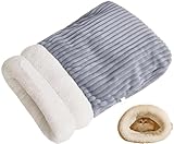 CAIYZH 360°-Wickelbett Katzen, Warme Katzenhöhle for Den Winter, Beruhigendes Bett Aus Weichem Plüsch, Schlafsack for Katzen Und Hunde Bis 10 Kg(Blue,Large)
