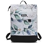 Ela Mo Rucksack Damen - Daypack schön u. durchdacht - Laptop Rucksäcke für Frauen - Anti Diebstahl Tasche für Schule, Uni, Business (Waterleaf Gold)