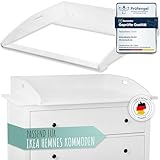 WOLKENGLÜCK® Wickelaufsatz für IKEA Hemnes Kommode [88x75x13cm] - Hochwertiger Hemnes Wickelaufsatz mit Sicherheitsbefestigung - 100% Kippsicherer Wickeltischaufsatz - Wickelaufsatz Hemnes Kommode