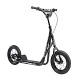 BLUE GORILLAZ Roller Kinderroller Tretroller Kickscooter für Jungen, Mädchen ab 6-7 Jahre | 12 Zoll Scooter mit Luftreifen | Schwarz