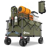 Sekey XXL Plus Bollerwagen Faltbar mit Bremsen 200L 200KG Belastbar, Extra Breite Reifen All Terrain Bollerwagen, Patentiert Zusammenfaltbar aus Vier Richtungen, XXL-PlusB 4011, Grün