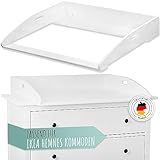 WOLKENGLÜCK® Wickelaufsatz für IKEA Hemnes Kommode [88x75x13cm] - Hochwertiger Hemnes Wickelaufsatz mit Sicherheitsbefestigung - 100% Kippsicherer Wickeltischaufsatz - Wickelaufsatz Hemnes Kommode