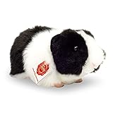 Teddy Hermann 92650 Meerschweinchen schwarz/weiß 15 cm, Kuscheltier mit idealem Recyclinganteil (Füllmaterial)