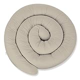 XL 155 cm Bettschlange für Allergiker Bettkissen Stillkissen Bettrolle Zierkissen Bettumrandung Schlange Handmade 100% Baumwolle ekmTRADE (8 – Beige, 155 cm)