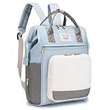 BAGROUPS Wickeltasche Rucksack Großer Wickelrucksack mit Multifunktions Reiserucksack Handgepäck Flugzeug 40x30x20 cm Wizzair Travel Backpack Carry On Luggage Diaper Bag für Mama & Papa Unterwegs Blau