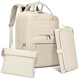 RAINSMORE Wickelrucksack Baby Wickeltasche Rucksack mit Wickelunterlage Unterwegs Groß Diaper Bag Multifunktions Baby Taschen für Mama und Papa Aprikose