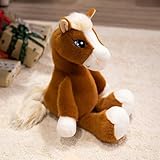 champracer Plüschtiere Pferd Realistische Pferd Plüschtier Pony Kuscheltier Kuscheltier Pferd Geschenk für Kinder Jungen Mädchen (33cm,Dunkelbraun)