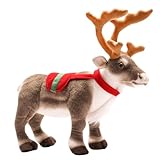 Plüschtiere Rentier Kuscheltier Spielzeug | Dekokissen Weiche Elchpuppe Hirsch Plüsch Weihnachten Elch Kuscheltier Für Stühle, Betten, Schlafzimmer Rentier Deko Figuren