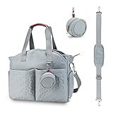 SONARIN Multifunktionale Stilvolle Baby Wickeltasche,Große Kapazität Wasserdicht Reise Wickeltasche Umhängetasche Tragetasche Henkeltaschen Portable Babytasche mit Schnullertasche(Hellblau)