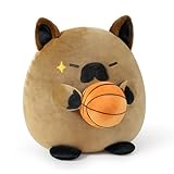 shownicer Plüschtier Französische Bulldogge Hund Kuscheltier Mit Basketball Stofftier Kawaii Hund Plüsch Kissen Spielzeug Hund Wurfkissen Geschenk für Kinder Jungen 3+ Jahre (Hund & Basketball, 35cm)
