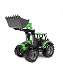 Lena 04613 Worxx Traktor Modell Deutz-Fahr Agrotron 7250 TTV mit Frontlader, ca. 45 cm, Landwirtschaft Spielfahrzeug für Kinder ab 3 Jahre, robuster Trecker mit funktionstüchtiger Ladeschaufel