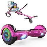 MEGA MOTION 6.5 Zoll Hoverboards mit Sitz für Kinder, Geschenk für Kinder, mit Bluetooth-Lautsprecher-leistungsstarkem Motor, mit LED-Leuchten