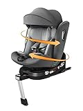 Jovikids 360° Drehbar Kindersitz mit ISOFIX, i-Size 40-150cm(ab Geburt -12 Jahre) Baby Autositz Reboarder mit Liegefunktion & Abnehmbar Vordach, ECE R129
