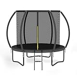 Nattork Trampolin Outdoor Ø244/370/427cm, Gartentrampolin mit Sicherheitsnetz & Leiter, Outdoor Trampolin für Kinder & Erwachsene, bis Belastbarkeit zu 150 kg