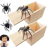 2 Stücke Spider Prank Scare Box,Gummispinne,Kuscheltier Spinne,Scherzartikel für Halloween Streich,Spinne in Box,Spinne Streich-Box mit 2 Stück Spinnenmodell,für Kinder Erwachsene Party Favors Gifts