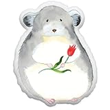 Mr. & Mrs. Panda Personalisiertes Kissen Kuscheltier Chinchilla Blume 25 cm - Personalisierte Geschenke, Kuscheltier mit Wunschnamen, lustige