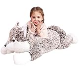 IKASA Groß Wolf Kuscheltier Riesen Stofftier,78cm Gross Plüschtier Riesige Plüsch Spielzeug Jumbo Weich Stofftierer,Geschenk für Kinder