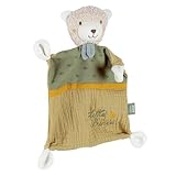 Fehn Schmusetuch Bär Prince – Spielkamerad & Kuscheltier-Schnuffeltuch aus Baumwolle aus biologischem Anbau - mit individuell gesticktem Slogan – Kuscheltuch für Babys & Kleinkinder ab 0+ Monaten