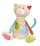 SIGIKID 42842 Stofftier Katze Patchwork Sweety Kuscheltier zum Spielen & Schmusen aus weichem Materialmix für Babys und Kinder, Jungen und Mädchen von 0 Monaten bis 8 Jahren Mehrfarbig/Katze 30 cm