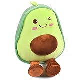 Wffeila Avocado Kuscheltier Kissen 30 cm - Fluffy Stuffies, Umarmungskissen Stofftiere für Kinder - Geschenk für Jungen und Mädchen