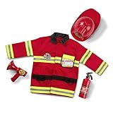 Melissa & Doug Feuerwehr Kostüm Kinder Jungen & Mädchen | Kinderkostüme Spielzeug Set | Feuerwehrmann Ausrüstung mit Helm & Feuerlöscher ab 3 Jahre