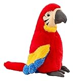 Vogel Papagei Plüschtier ,25cm Niedliche Plüsch Ara Papagei Stofftier Kuscheltier Plüschtier Plüschvogel Plüsch Kissen Spielzeug Kinderzimmer Dekokissen Geburtstagsgeschenk für Kinder Erwachsene