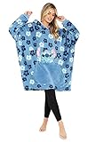 Disney Übergroße Hoodie Decke Damen Stitch Oversized Kapuzenpullover Madchen (Blau Tropisch)